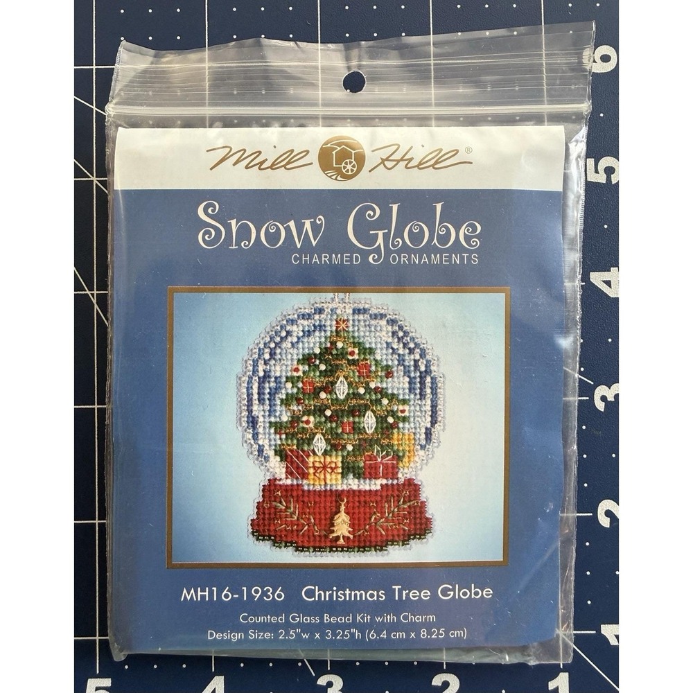 Mill Hill Charmed Ornaments Counted Glass Bead Kit Christmas Tree Snow Globe